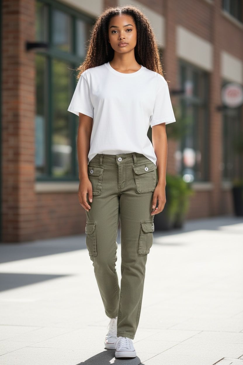 Jeans Cargo multi poches pour femmes